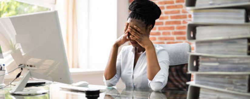 African American Business Woman Tired And Stressed