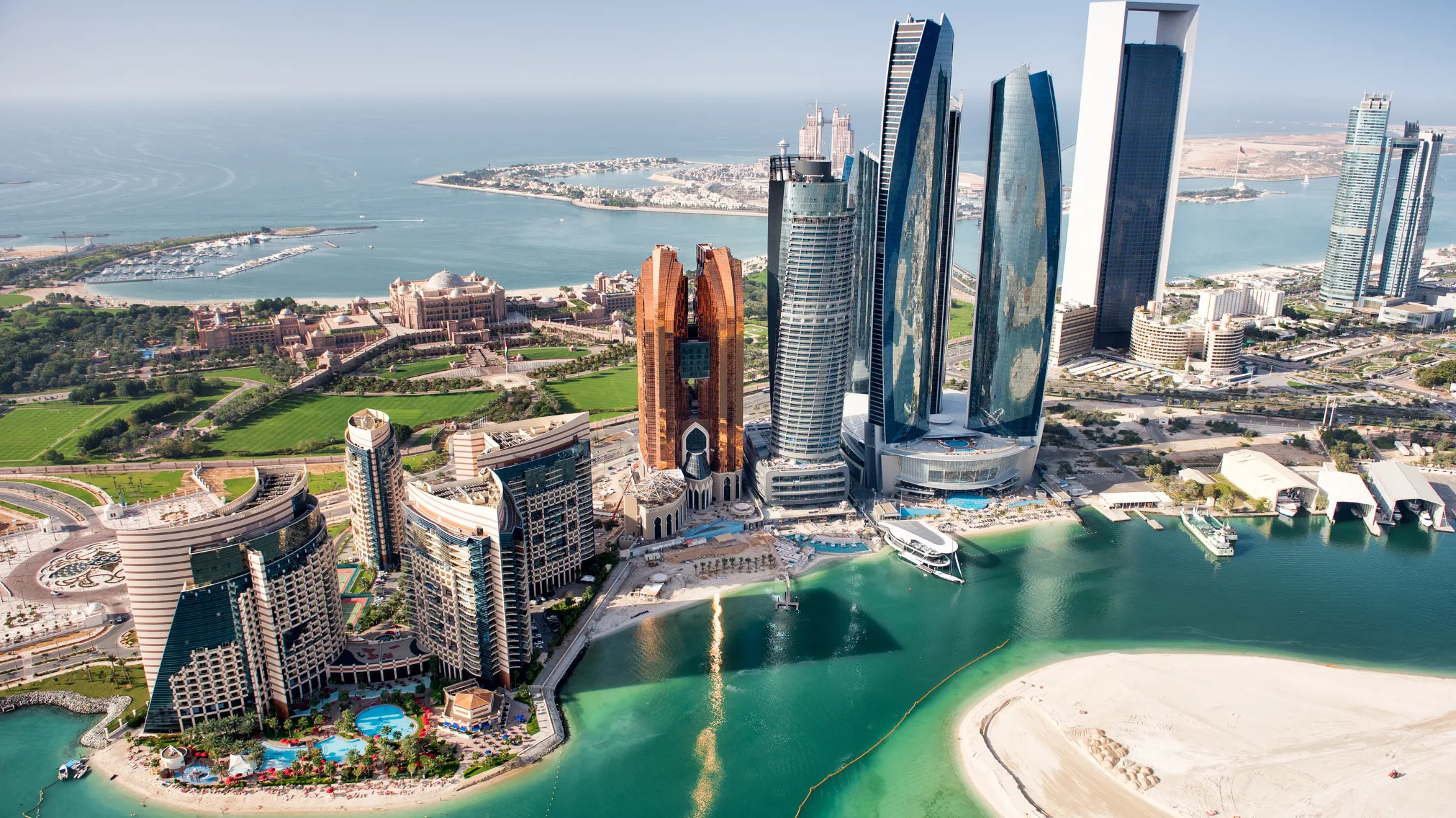 Aerial view of modern UAE skyscrapers representing the thriving business landscape supported by the tax reforms in UAE Cabinet Decision No. 129 of 2025.